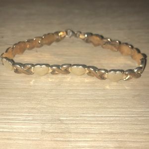 14k gold vermeil heart twist chain bracelet